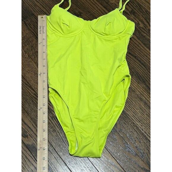 Andie Swim The Bermuda One Piece Swimsuit Underwired Lime Green Small NEW - Picture 4 of 9